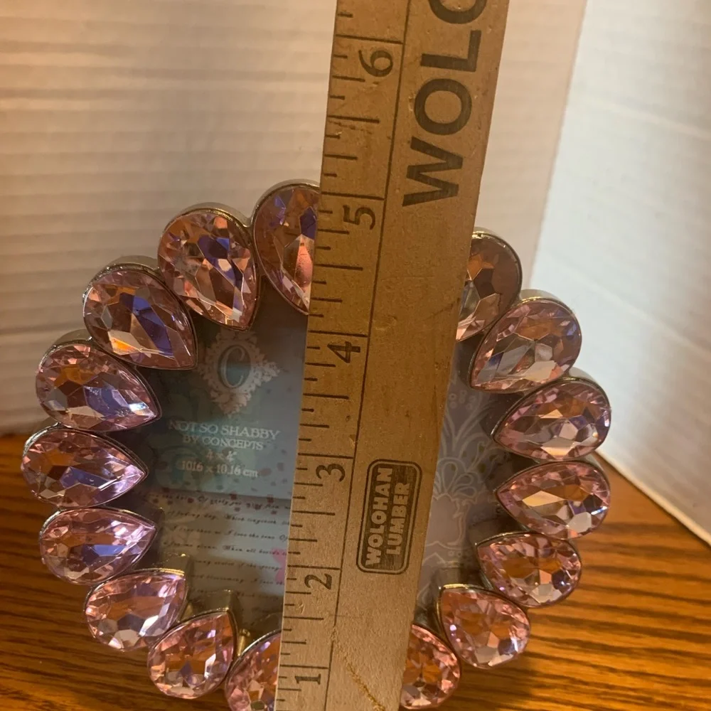 Pink Teardrop Crystal Photo Frame baby, girls, gift, bling wedding